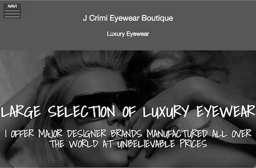 Vision Care, eyewear website design